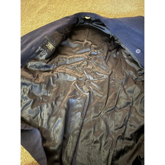US AIR FORCE COAT MEN'S BLUE WOOL VELOUR OVERCOAT Vintage BLUE 1085 Sz 33L - Picture 5 of 6